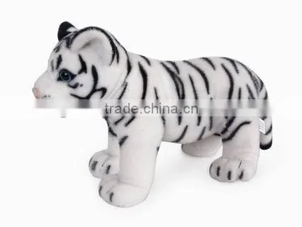 factory wholesale realistic plush toys sitting white tiger w/doll stuffed plush jungle animal toy super soft plush white tiger