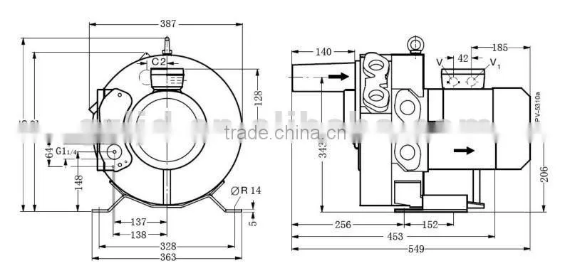 electric turbine blower.aquarium air pump blower,submersible air pump