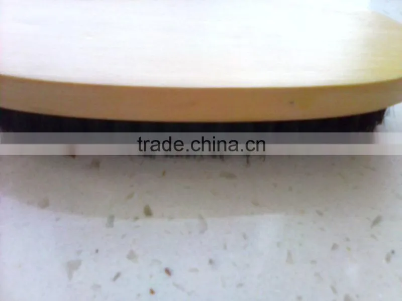 Factory price cheap round shape wooden shoes brush