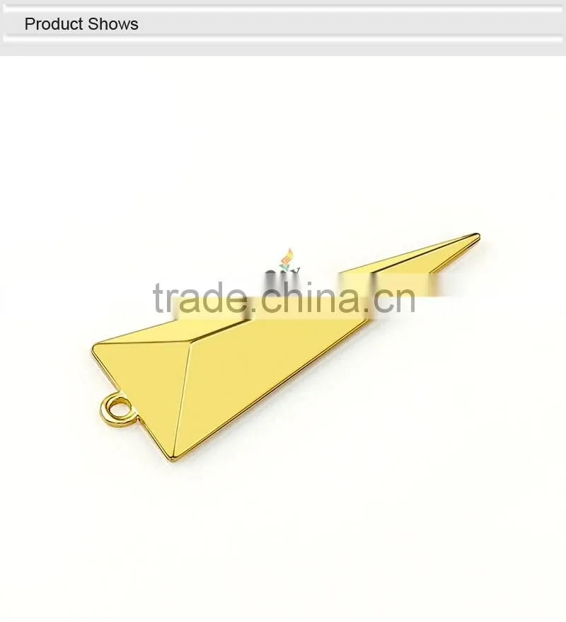 Fashion gold metal custom shape zipper pull for handbag