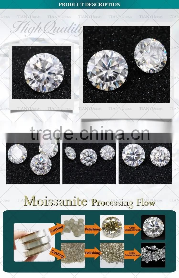 3 carat Moissanite stone Forever Brilliant D-J color for moissanite anniversary rings