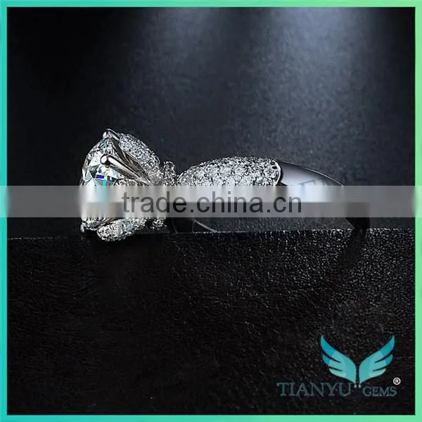 Fashion Rings 925 Sterling Sliver Moissanite Diamond Wedding Rings for Women