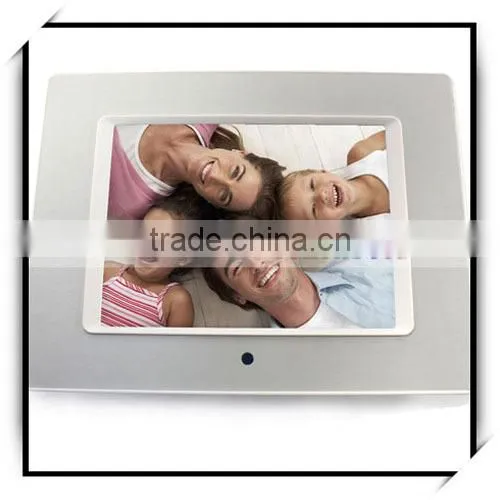 Hotsale 8 Inch LCD Wide Screen Brush Digital Photo Frame Silver