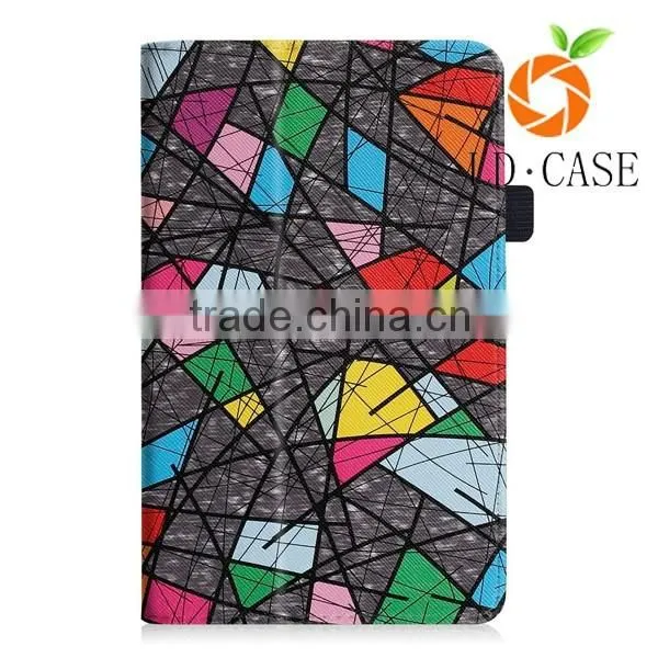 New Fashion beautiful print color Pu Leather Stand Case For Samsung Galaxy Tablet