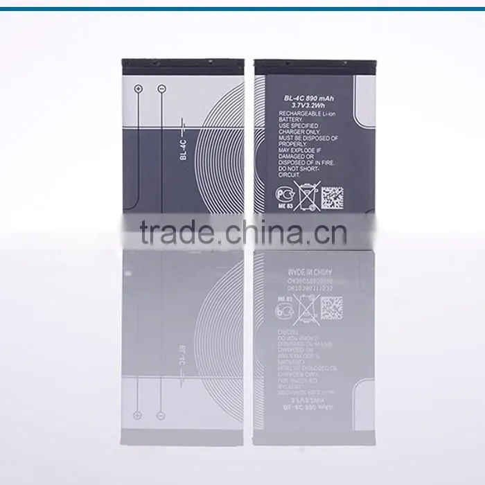 recharger phone back battery for nokia BL 4C 890MAH standard mobile batteries for nokia