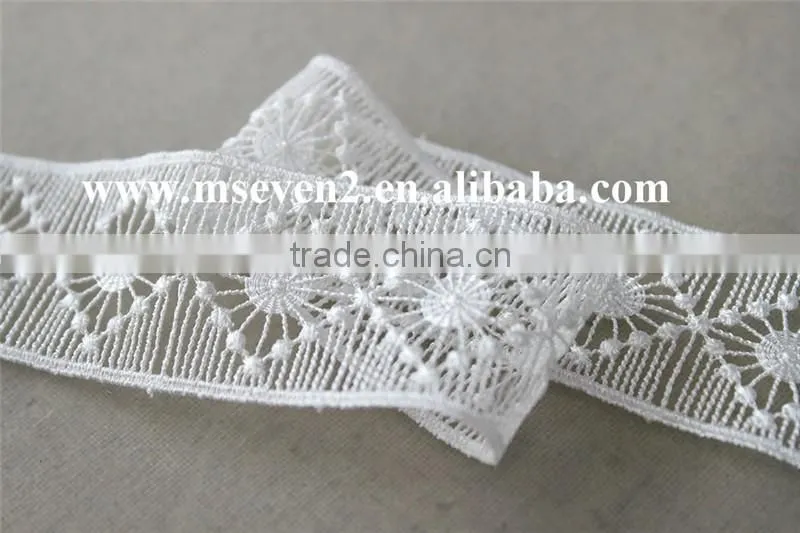 unexceptionable 3.5cm in white color crochet lace trim embroidery polyester lace trim indian saree border lace trim