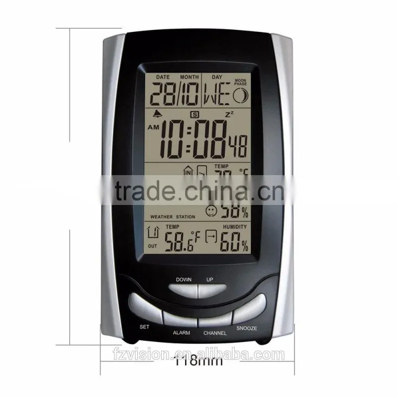 433 MHz Wireless RCC Weather Station,Wifi Weather Station Clock Thermometer with 2 Remote Sensors