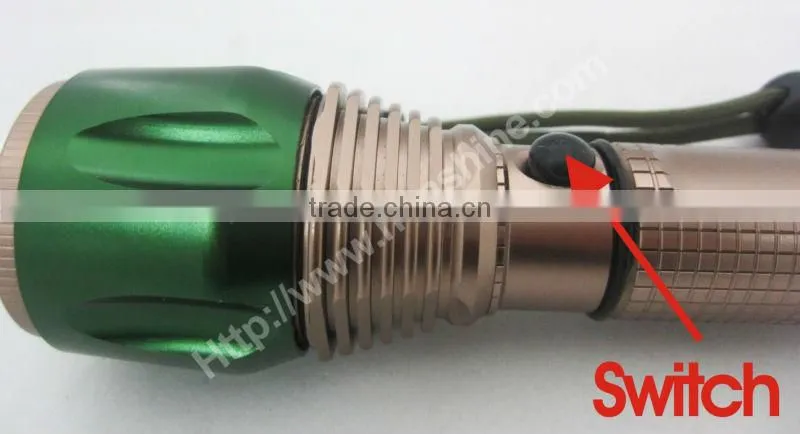 5w green&copper-colored rechargeable led flashlight