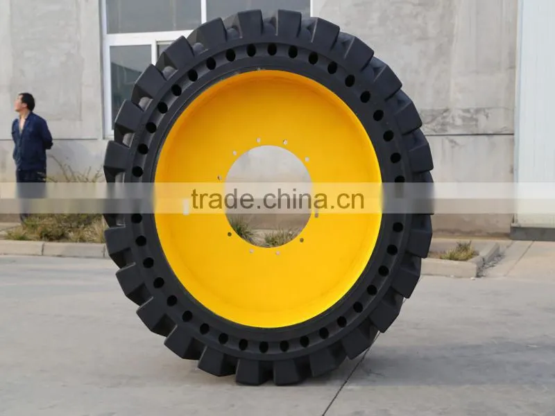 cheap wheel loader tires, 17.5-25 Skid Steer rubber bobcat Solid tires for loader