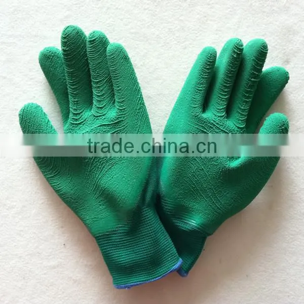 blue latex wrinkle palm gloves