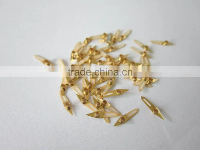 gold diamond cut watch hands with luminous