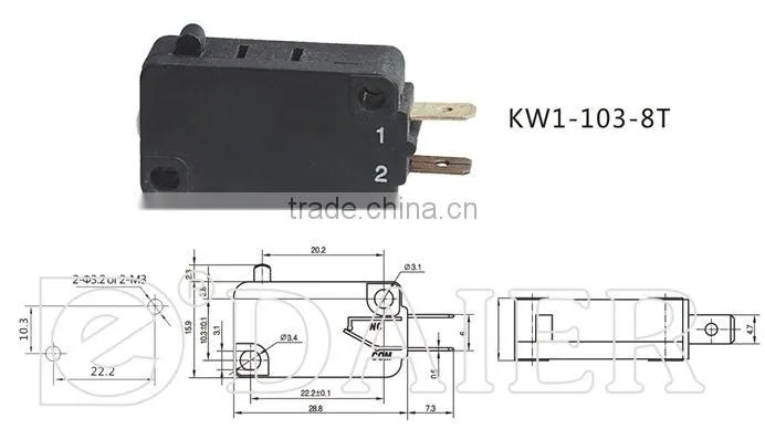 Dc micro switch KW1-103-8T