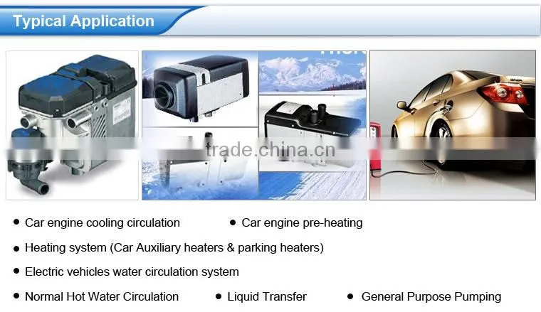 Brushless circulation 12v or 24v dc mini hot water circulating car pump