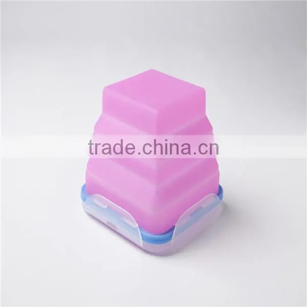 100% Food Grade Microwave Safe silicone foldable bowl with lockable lids