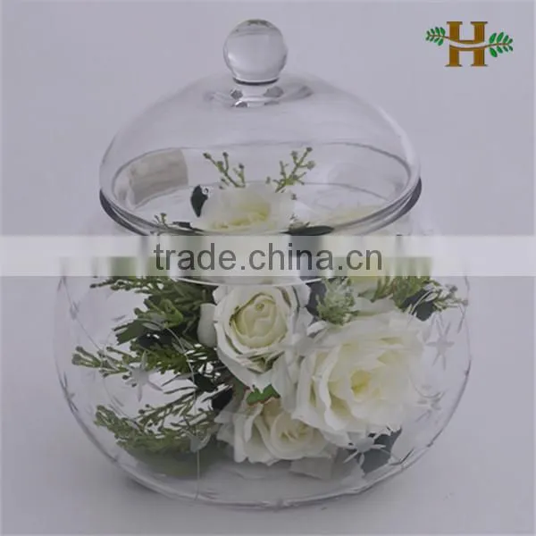 Handmade Glass Pot, Clear Reversible Trumpet Glass Vase