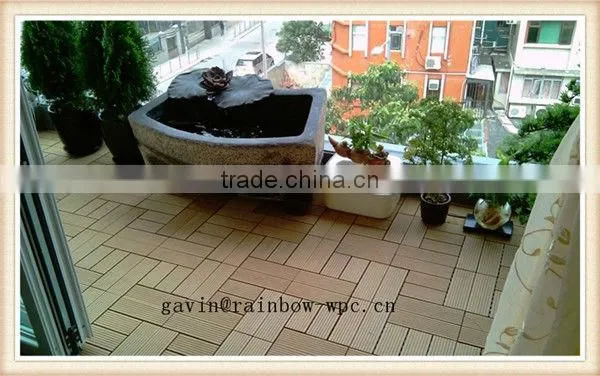 Waterproof wpc DIY floor tiles, non-slip interlocking floor tiles, wpc interlocking plastic base deck