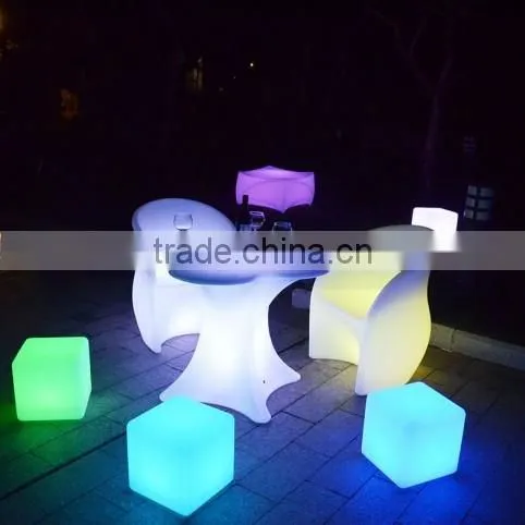 led cube chair /waterproof led light cube stool