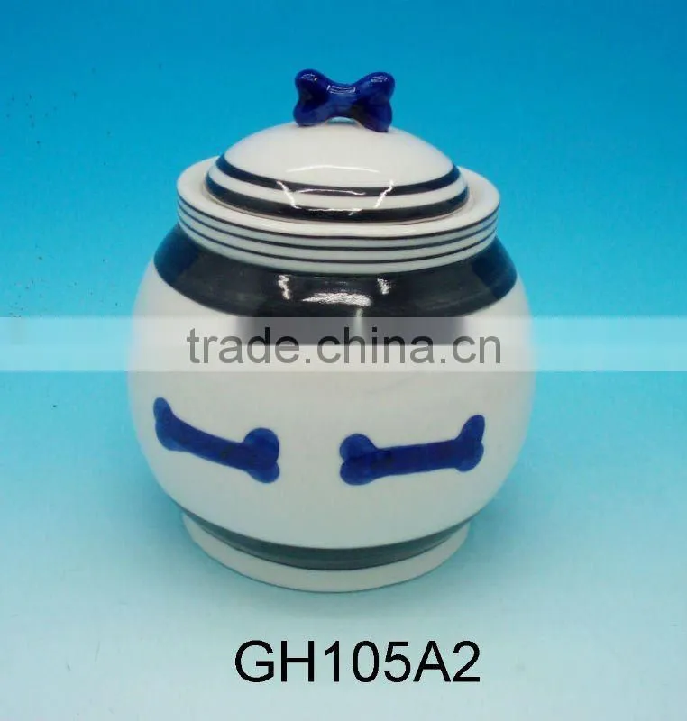 Ceramic Dog jar with Lid
