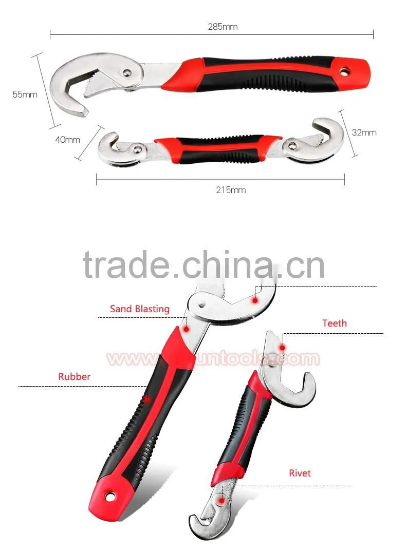 2pcs Adjustable Quick Snap and Grip Wrench Universal Wrench Set