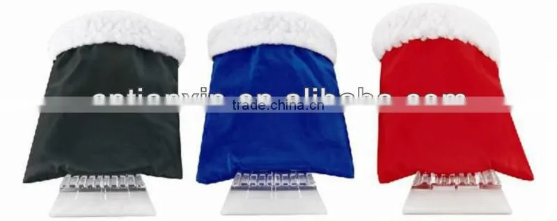 red/blue car Ice scraper with mitt/glove