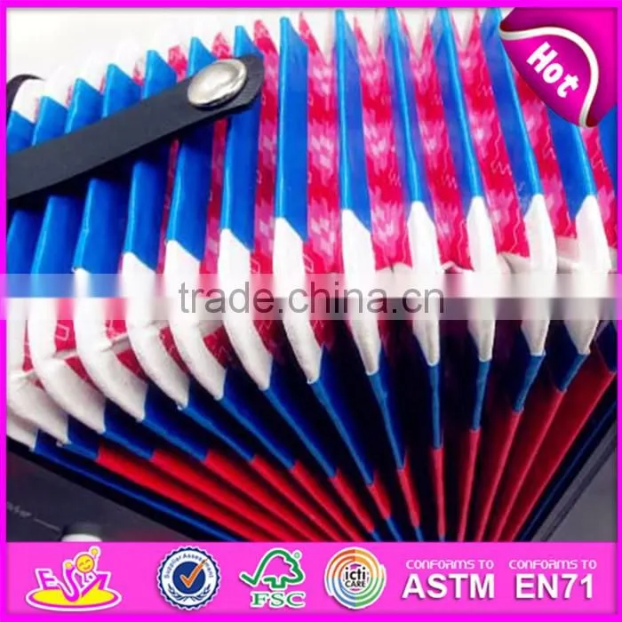 Most popular children gift toy wooden musical piano accordion for sale W07K006B