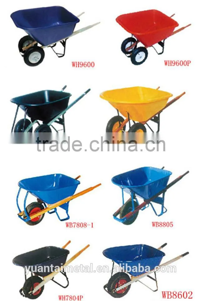 High quality Agricultural wooden handle concrete wheelbarrow manufacture wb8805