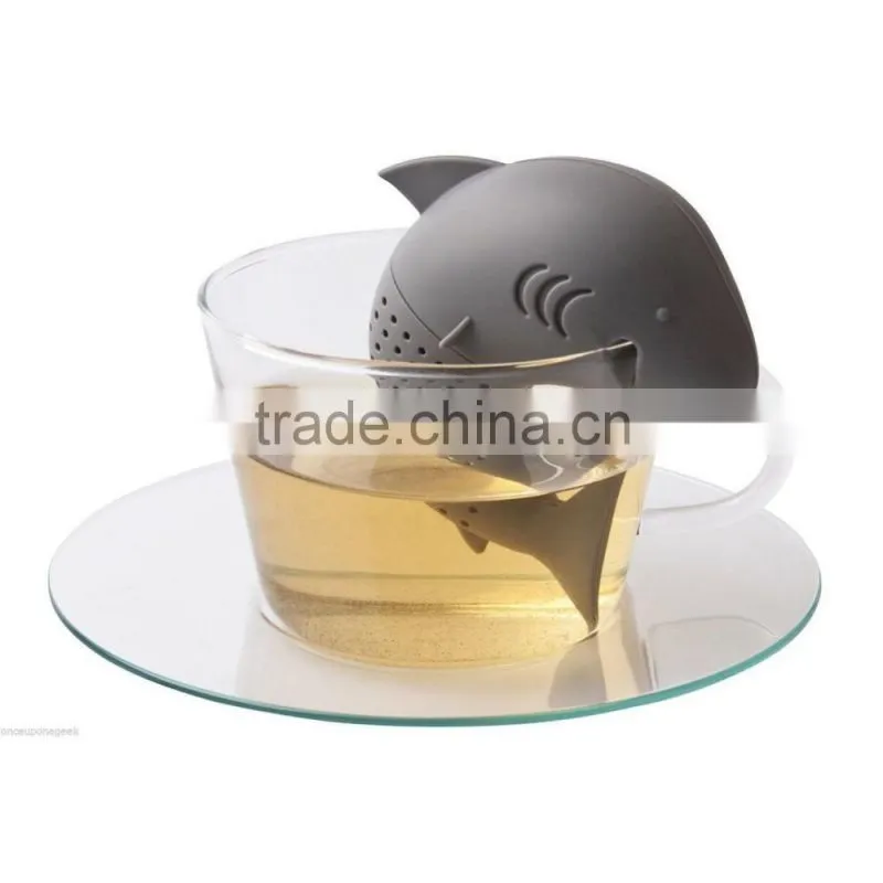 16159 Silicone Shark Infuser Loose Tea Leaf Strainer Herbal Spice Filter Diffuser