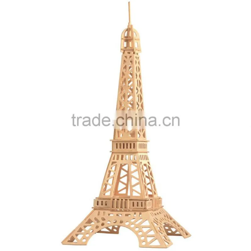 Children's wooden environmental 3d puzzle toys ,Eiffel Tower 3 d wooden puzzles fancy toy