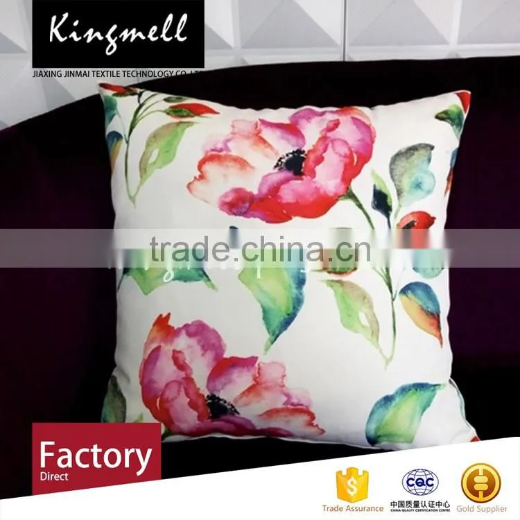 Custom pastoral floral cotton sofa cushions in textile fabric