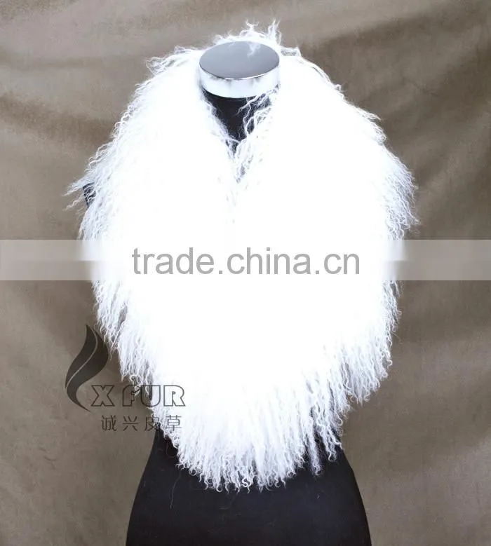 CX-A-52D Garment Accessories Big Size Custom Mongolian Lamb Fur Collar