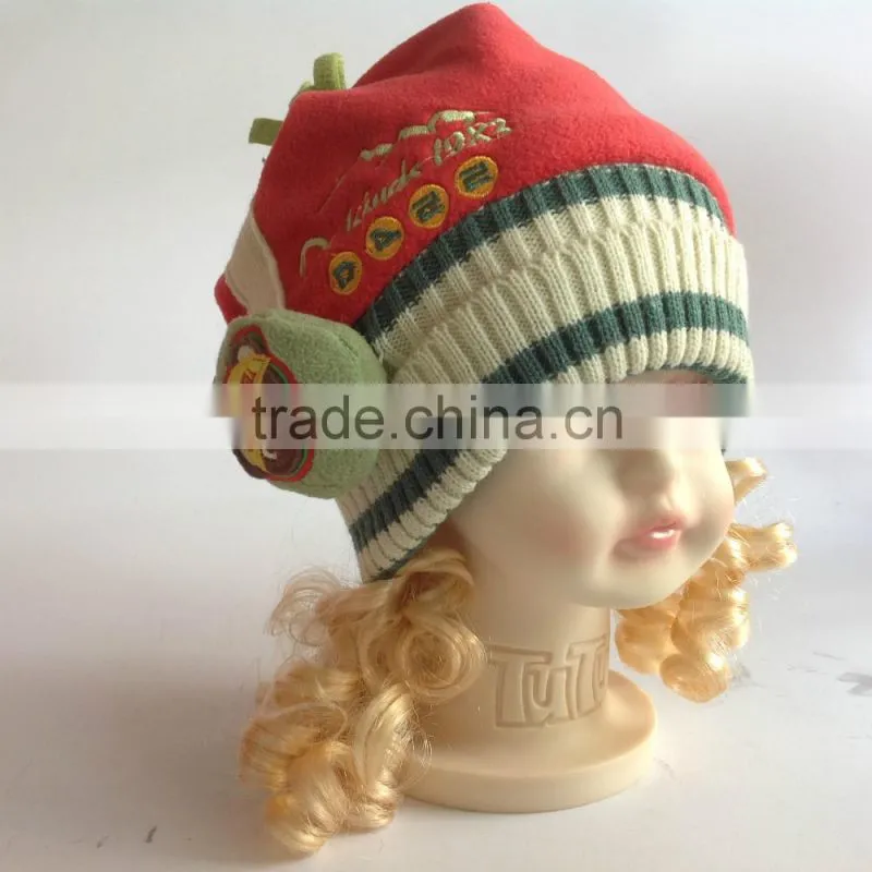 new acrylic lovely girl's knitted kids baby hats factory