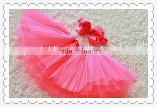2015hot Sale!charming Red Chiffon Wholesale Girls Tutu Skirt, High Quality Girls Tutu Skirt