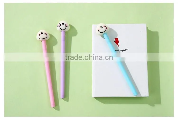 Cute steamed buns pattern cap pen 0.5mm plastic ballpoint pen
