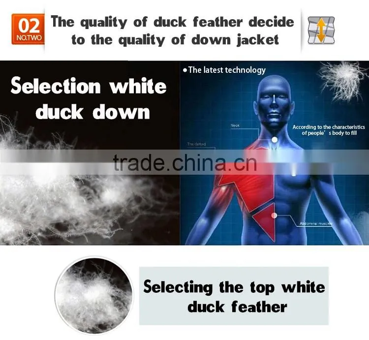 China clothing factory high quality duck feather down jacket men