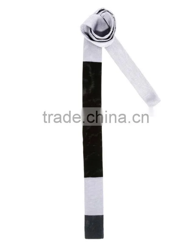 Knit Tie With Block Stripe