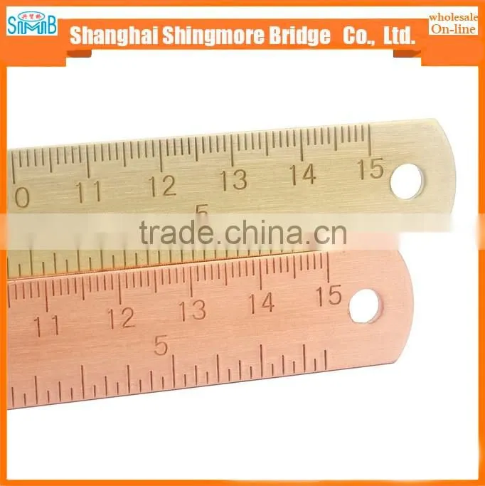 2017 alibaba china hot sales high standard 15cm brass ruler for promotion