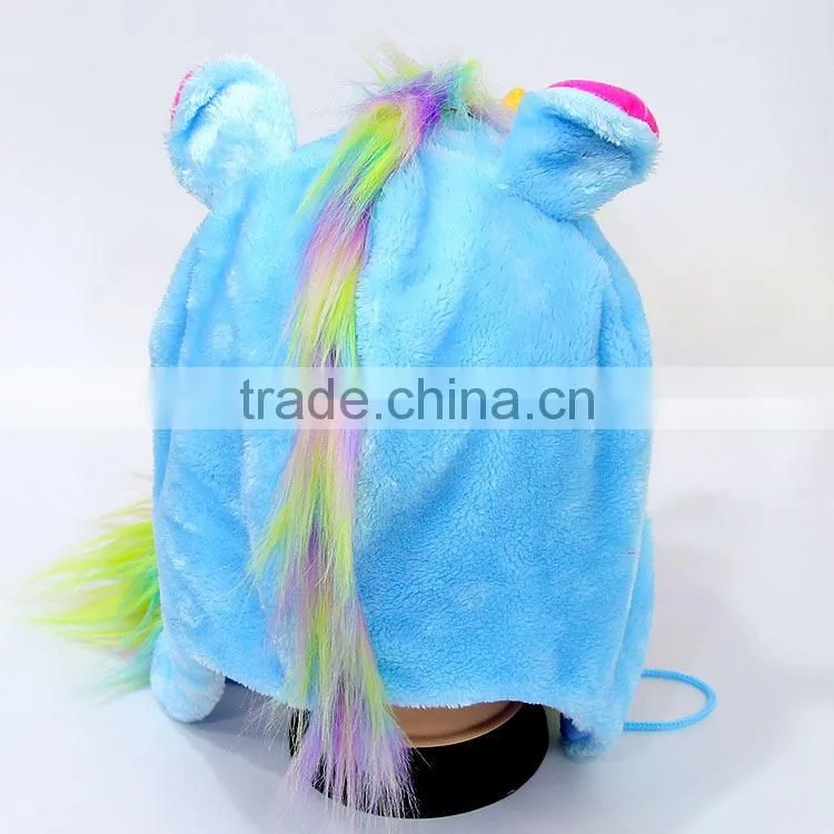 Hot sale japan designs unicorn anime cute colorful plush hat