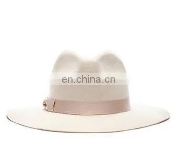 2015 hot fashion women bowknot ribbon blank cream felt hat