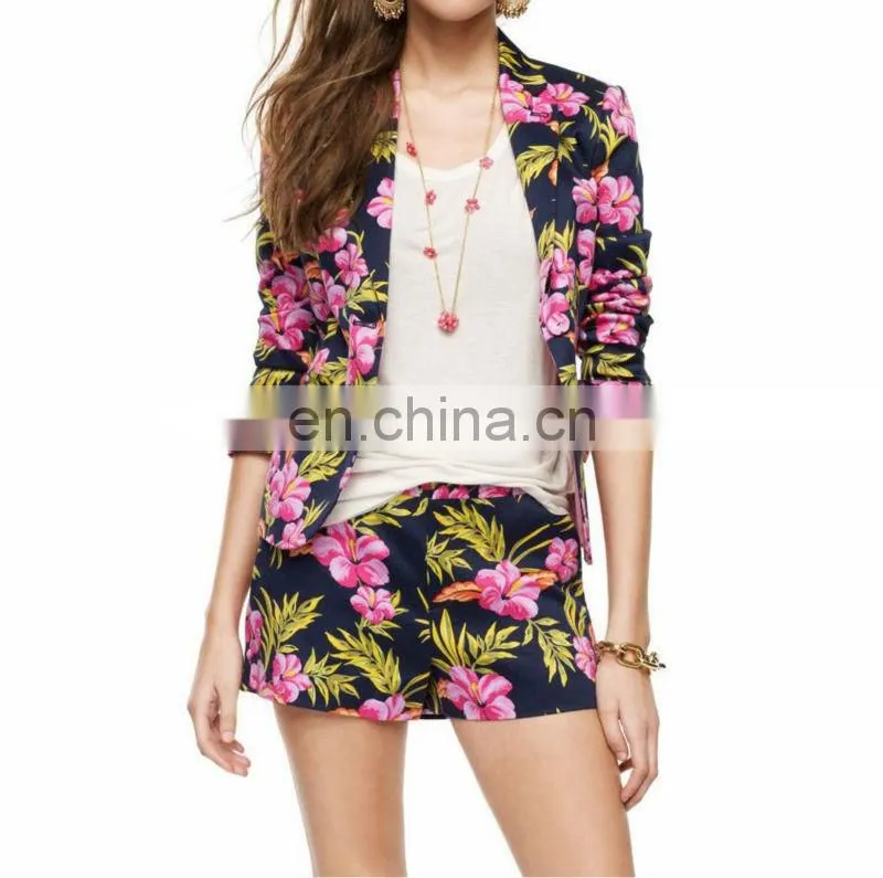 Hot sale Fashion Tropical print floral winter spring women jacket
