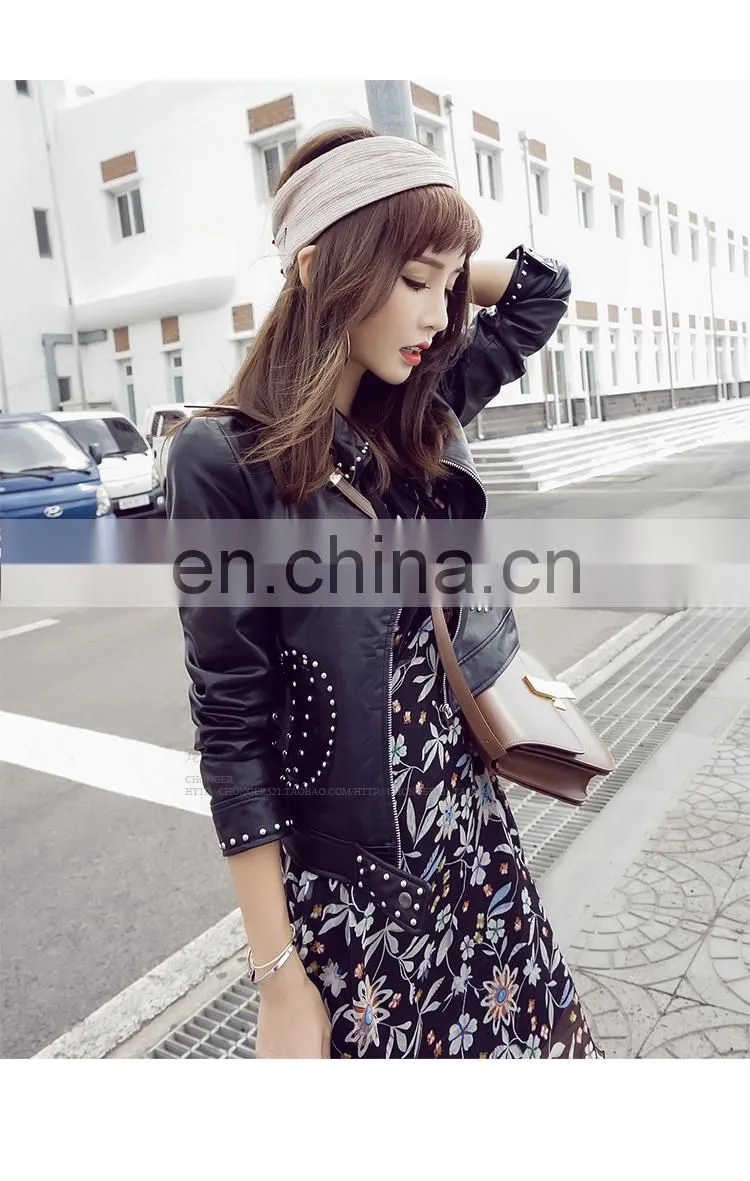 Fashion Real Curly Hip Hop Style Sheep Skin Leather Overcoat Women
