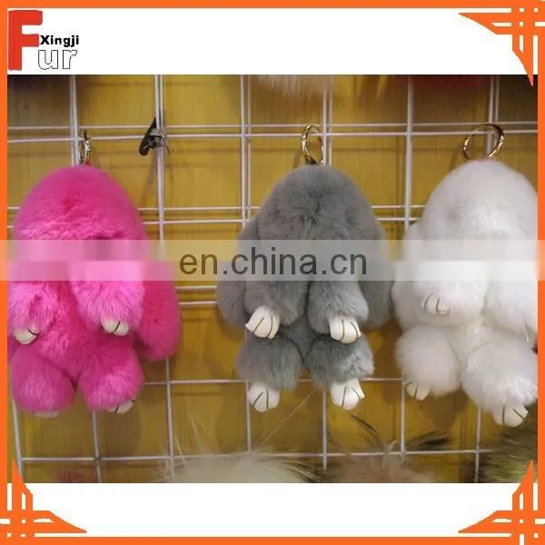 Cute Rabbit Fur Accessory Rex Rabbit Fur Keychain