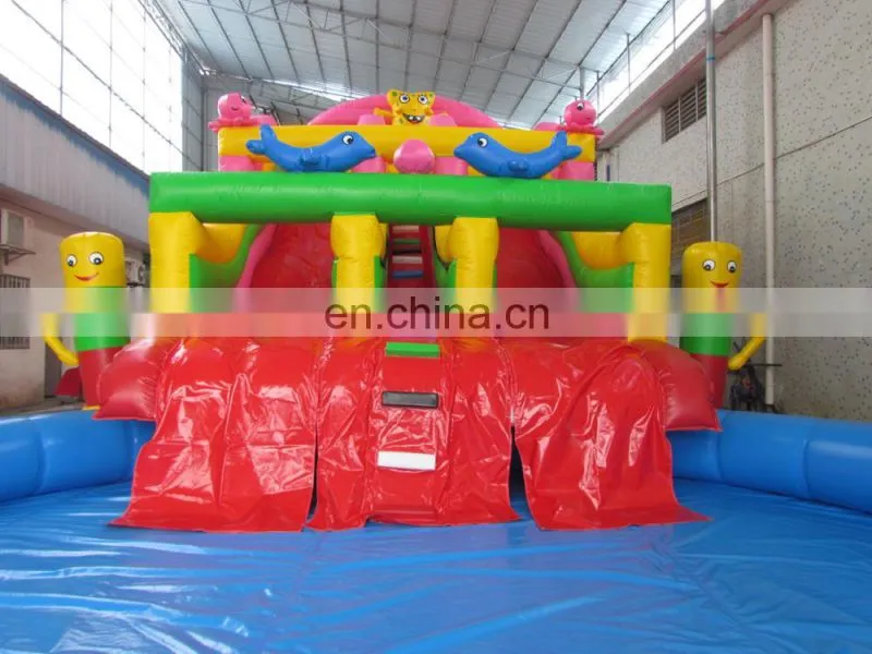 Best selling 0.55mm PVC tarpaulin jumping castles inflatable water slide