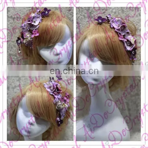 Aidocrystal fashion classic purple women hair clips headwear hairpiece bridal hair accessories