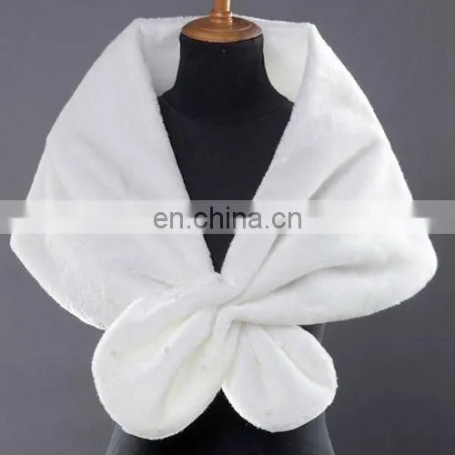 Grace Karin Ladies Faux Fur Elegant Winter White Bridal Wedding Shawls And Wedding Wraps CL2614