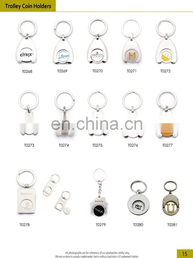 Promotion Custom Trolley Coin Keyring Shopping Trolley Coin Keyring Cheapest Trolley Token Coin Keyring