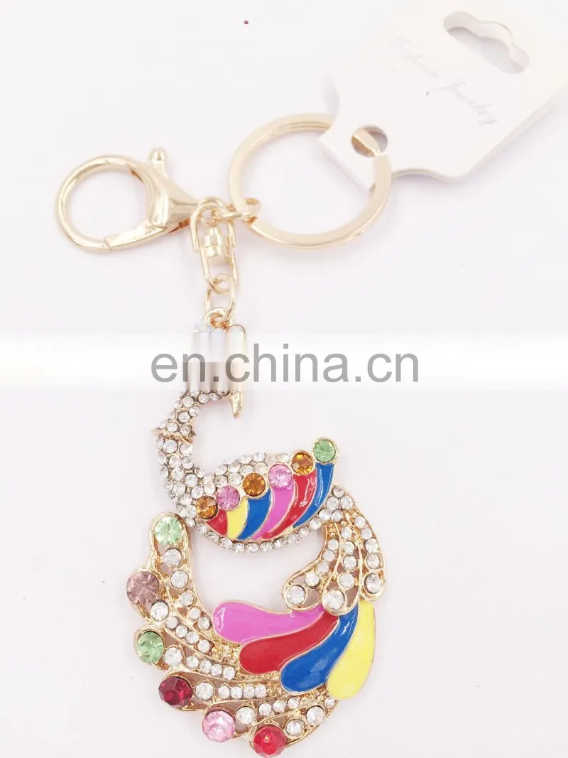 Colorful Flower Keychain Rainbow Charm Pendant Key Chain Key Holder Jewelry For Women