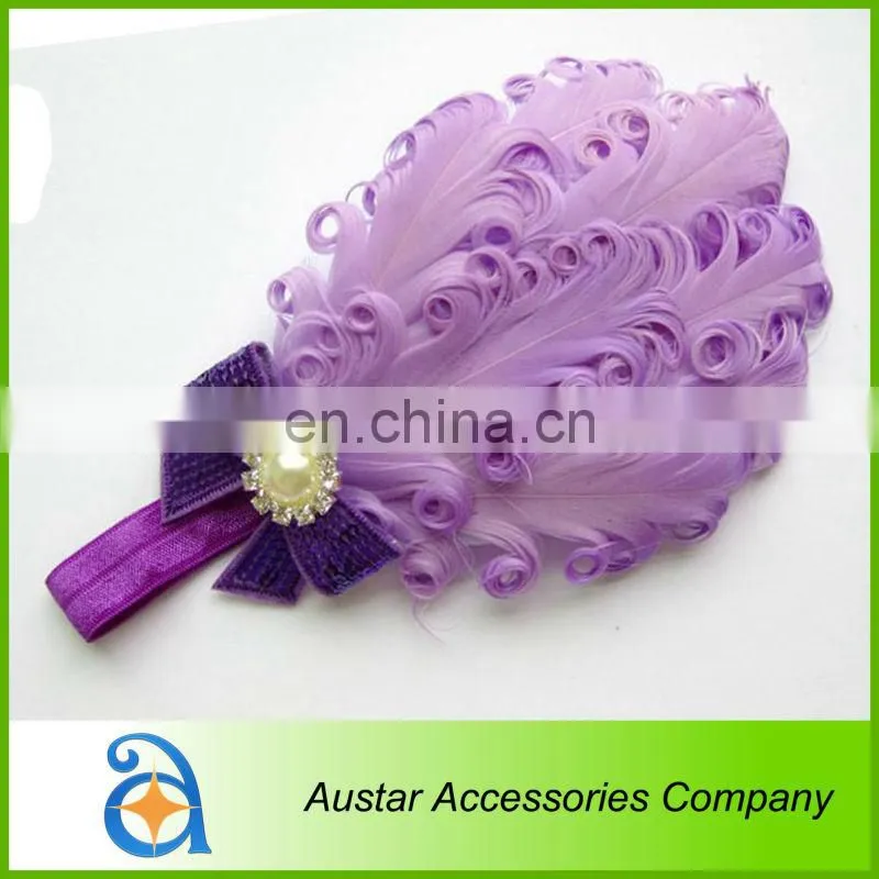 Wholesale Feather Headband hairband Baby Girls flowers headbands