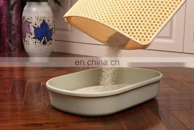 Customized EVA Pet Cat Litter Mat Double Layer Washable Cat Litter Mat