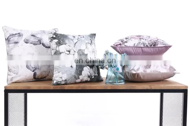 Purple Printed Rose Square cotton liner Pillows Case Soft Throw Pillow