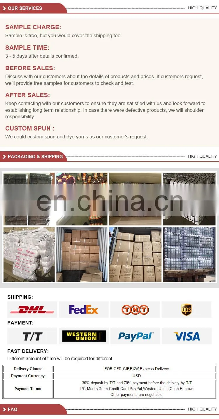 China factory dyed ring spun quality organic 100% cotton sock yarn wholesale